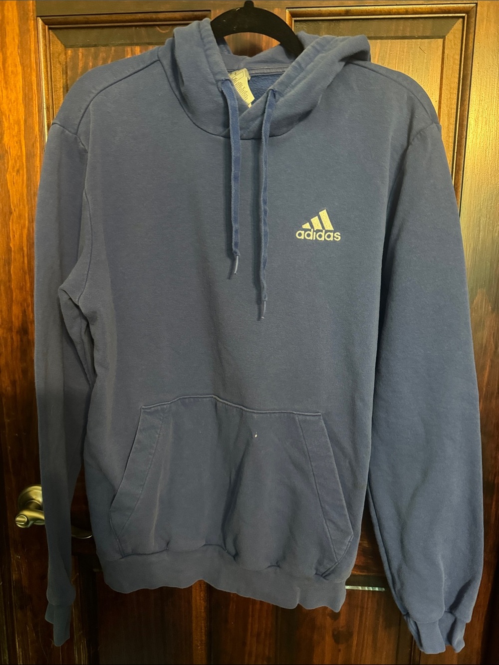 adidas Blue Pullover Hoodie with Small Logo